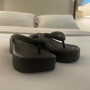 Melissa platform black flip flops